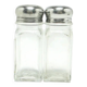 Salt shaker set, modernism, transparent glass, Poland, 1970s.