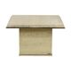 Vintage coffee table side table travertine chrome fedam belgium 1970s design