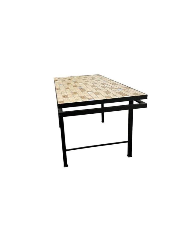 Table d'appoint vintage en mosaïque de céramique / table basse