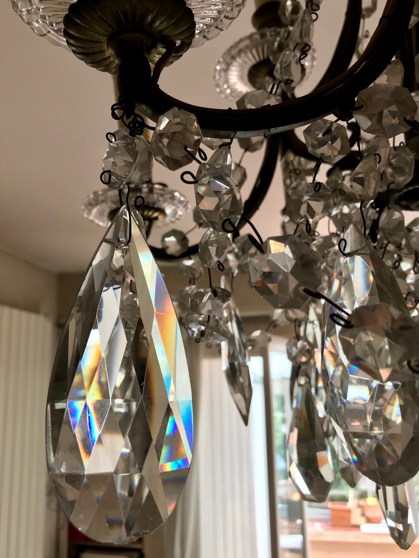 Crystal chandelier diamond cut 9 fires 1880