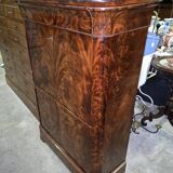Flamed mahogany secretary from the Restoration period.