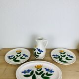 3 vintage ceramic dishes and pitcher from the 50s Poteries du Marais
