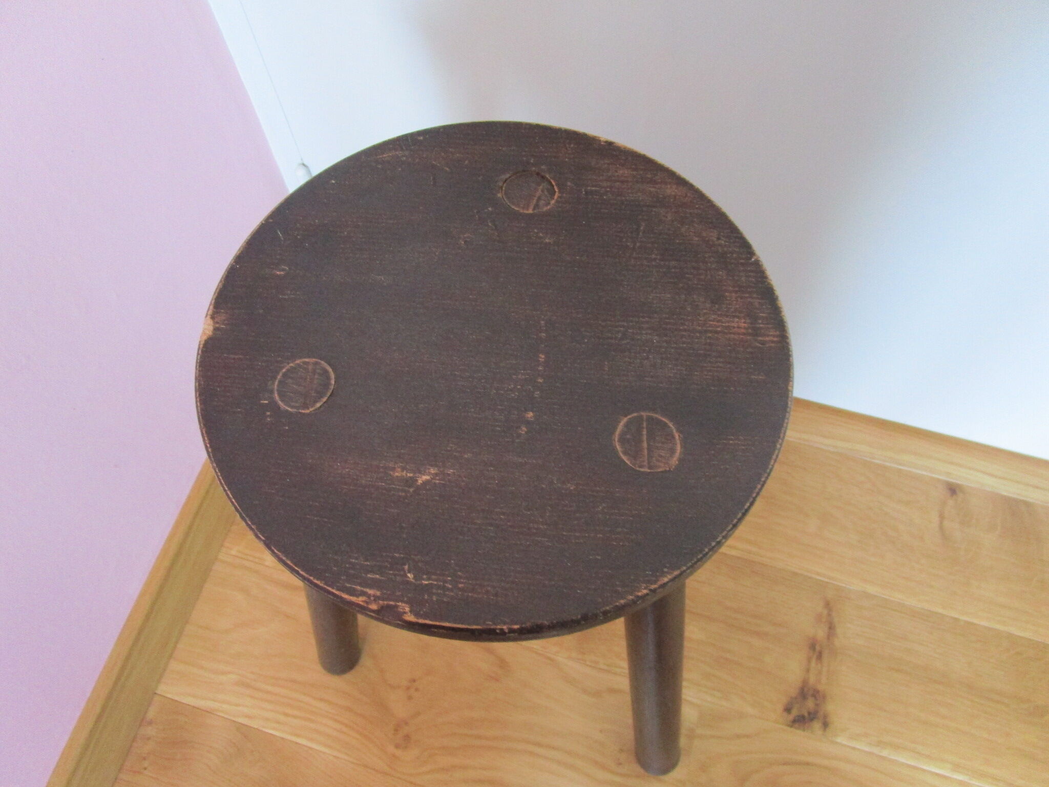 Wooden tripod stool