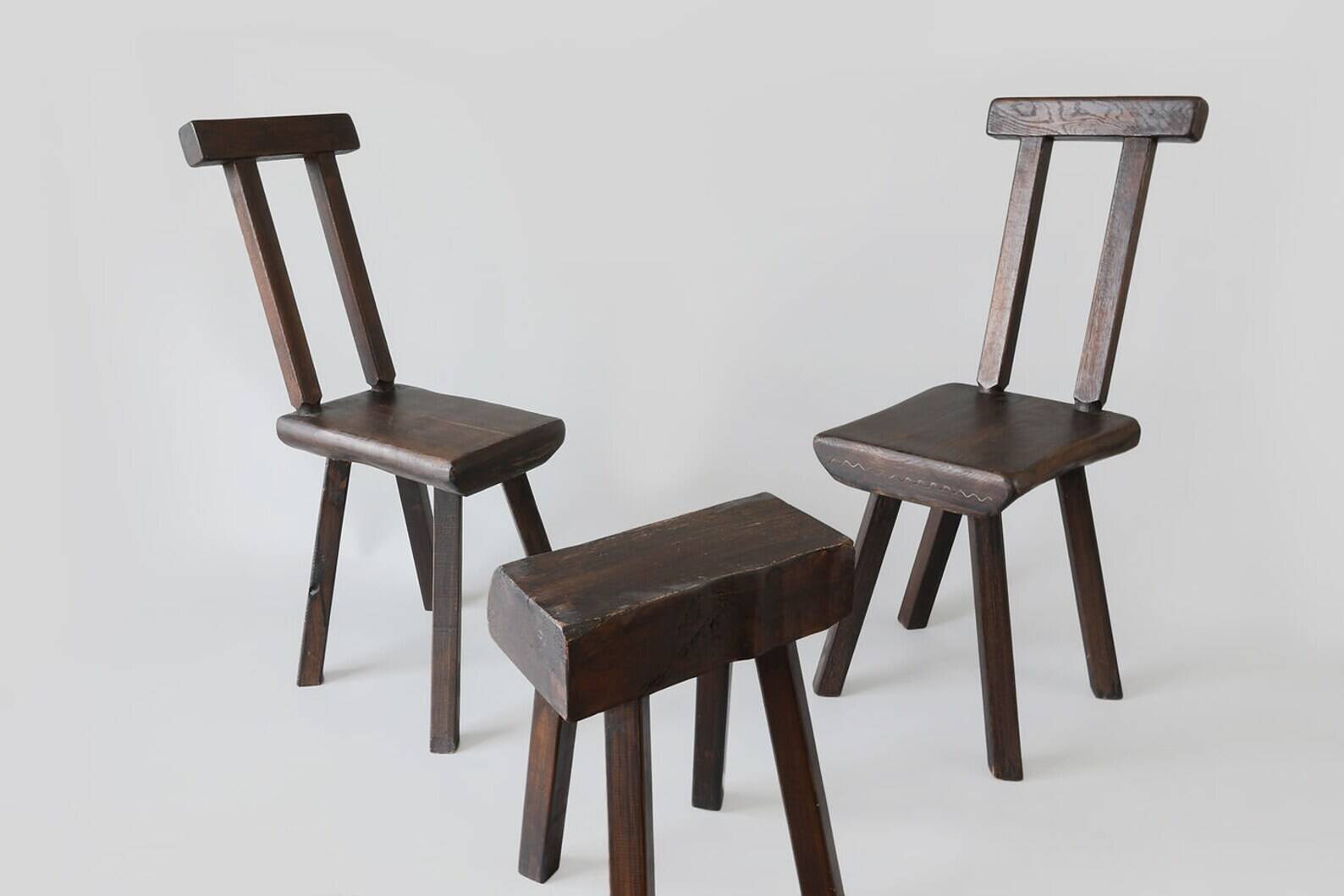 Chaises et tabouret Mobichalet vintage