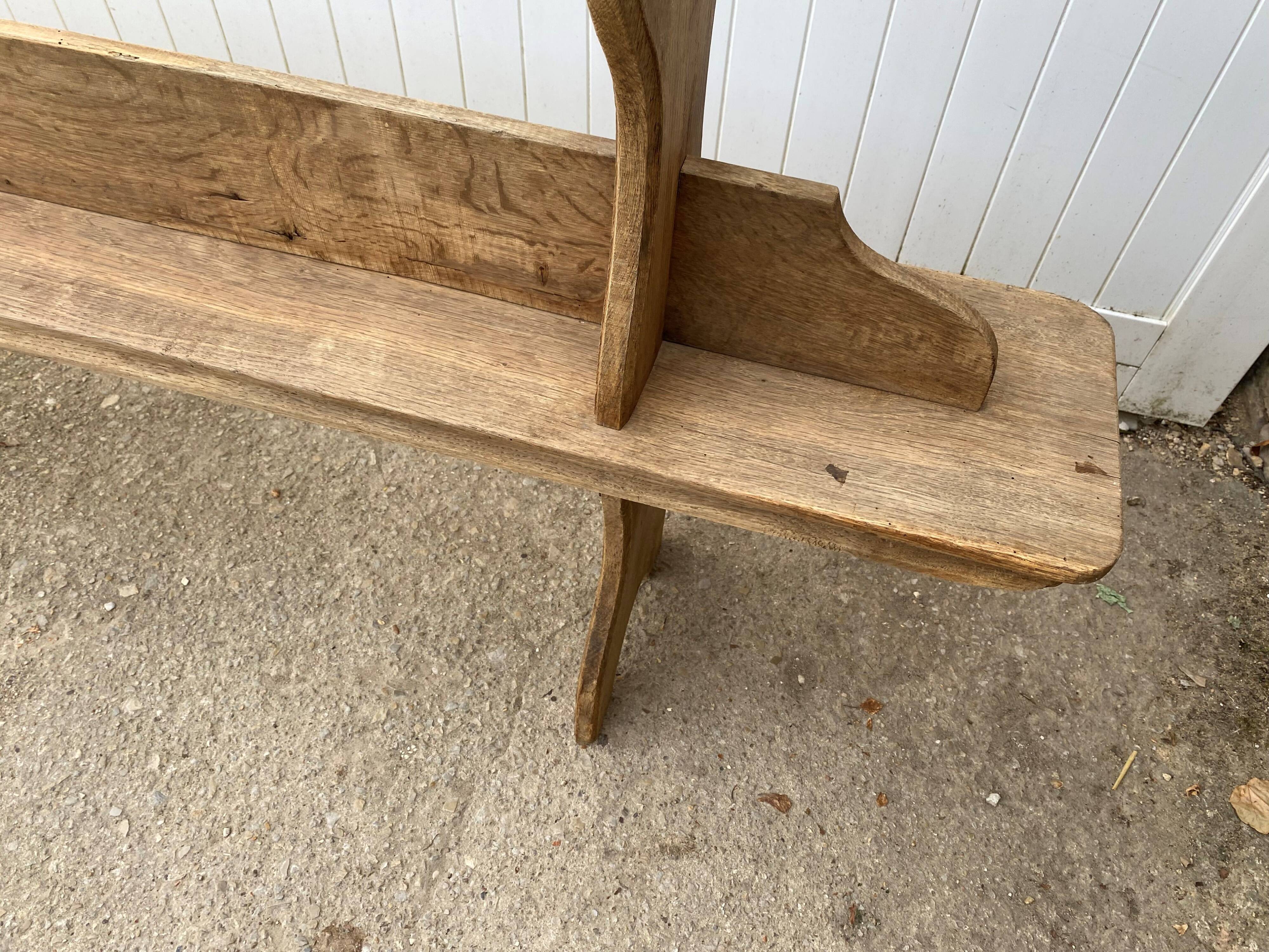Pair of solid oak wood farmhouse benches 250cm rustic 1900