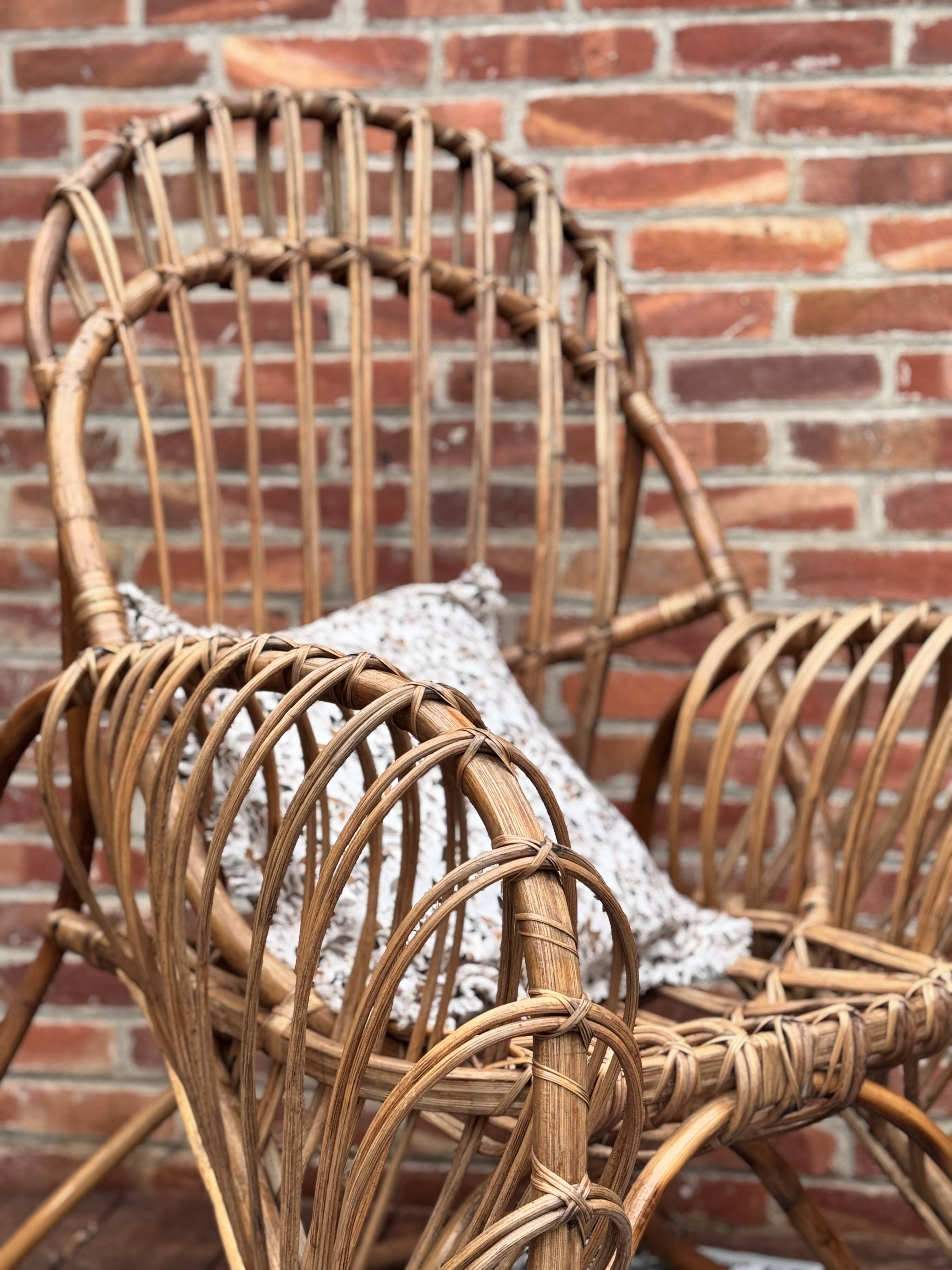 Vintage rattan armchair
