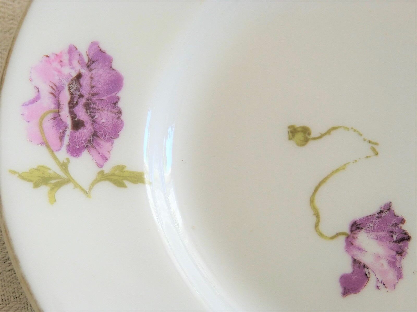 Large flat Limoges B&Cie old floral decor