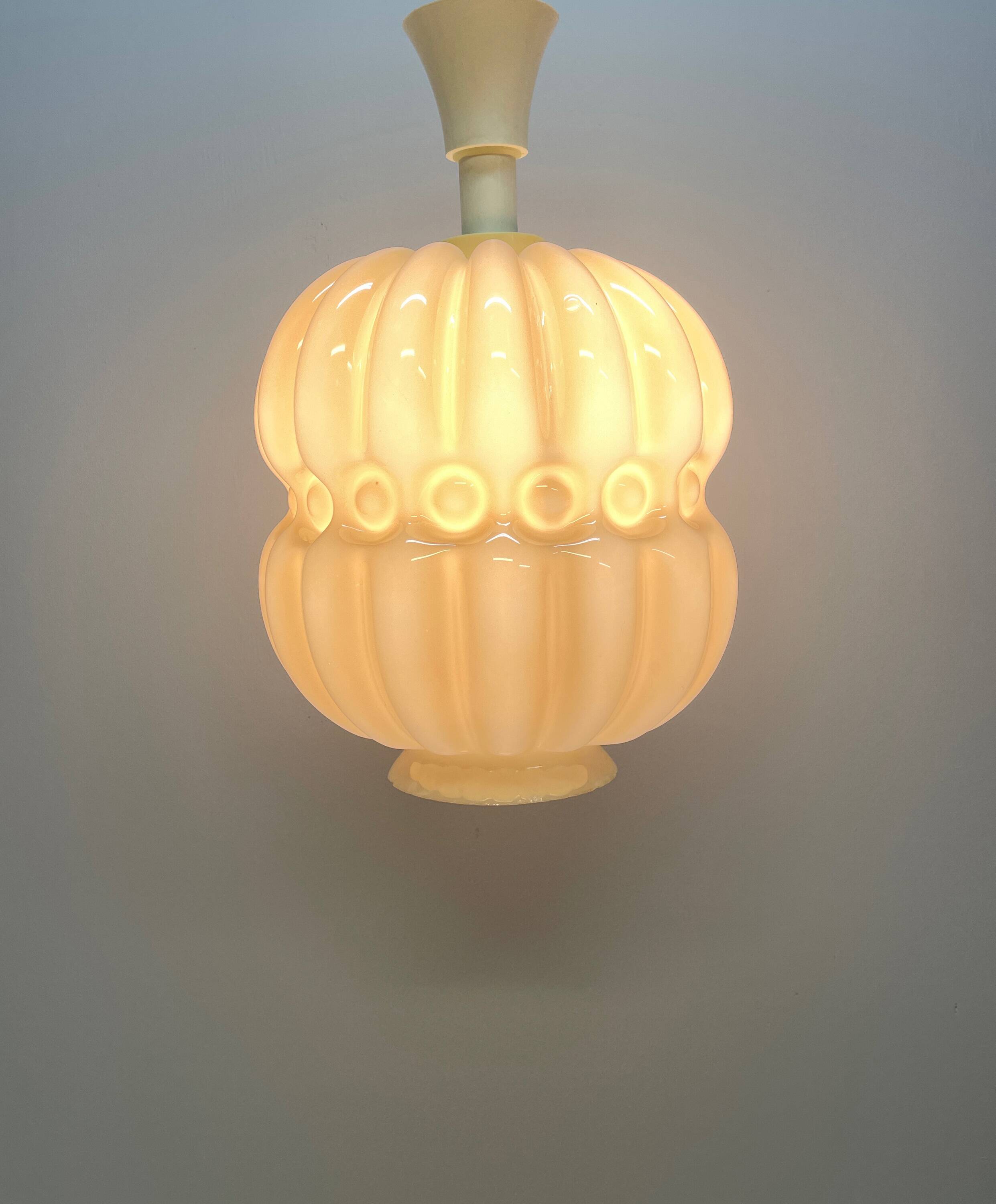 Glass pendant lamp, Polam-Meos, 1970s.
