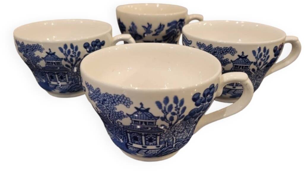 4 English porcelain cups