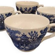 4 English porcelain cups