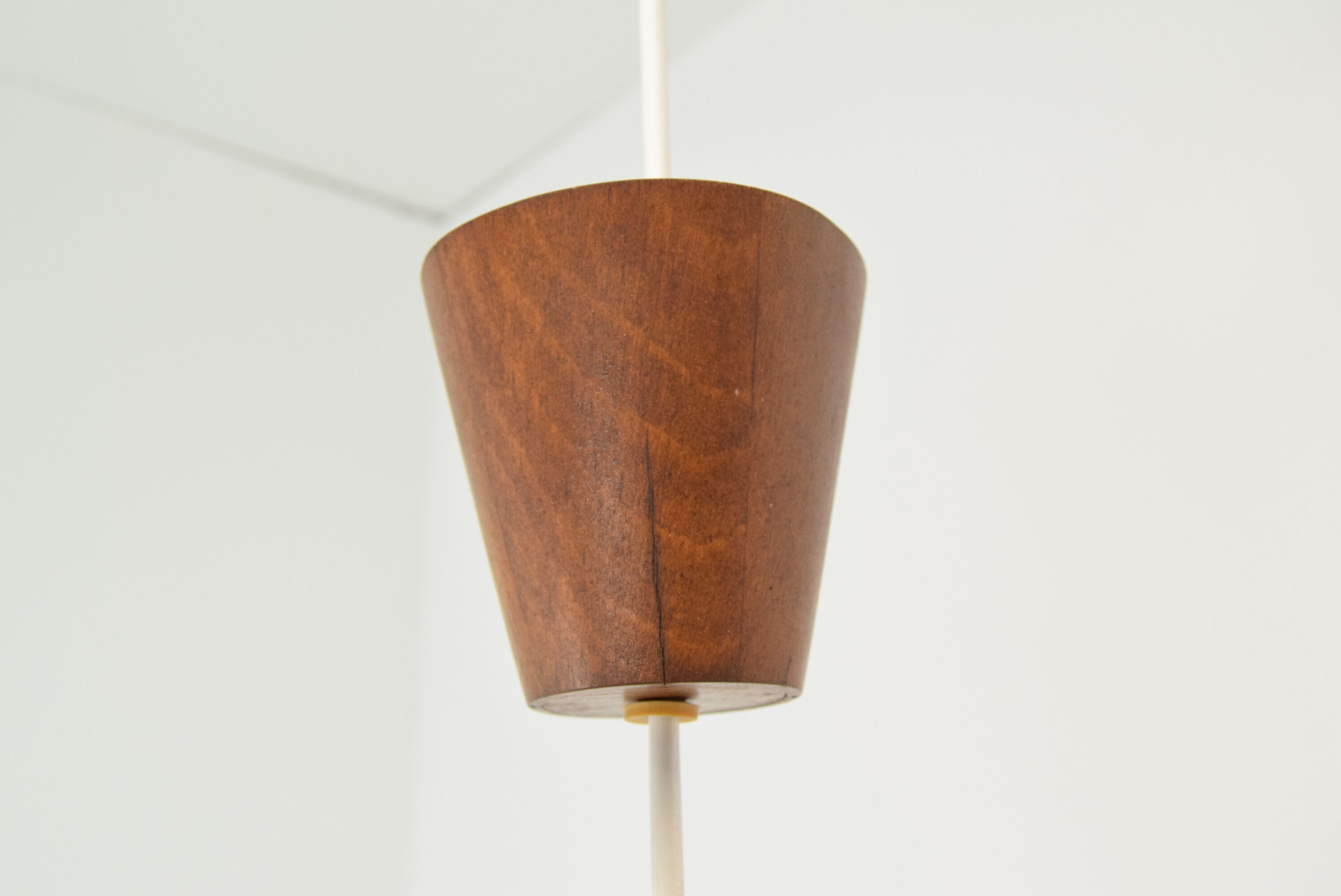 Mid-century wood pendant/drevo humpolec,czechoslovakia,1970's