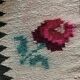 Very Old Romanian floral handwoven carpet made in wool, bohemian design