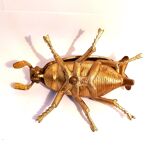 Ashtray with lid in the shape of a beetle in gilt bronze