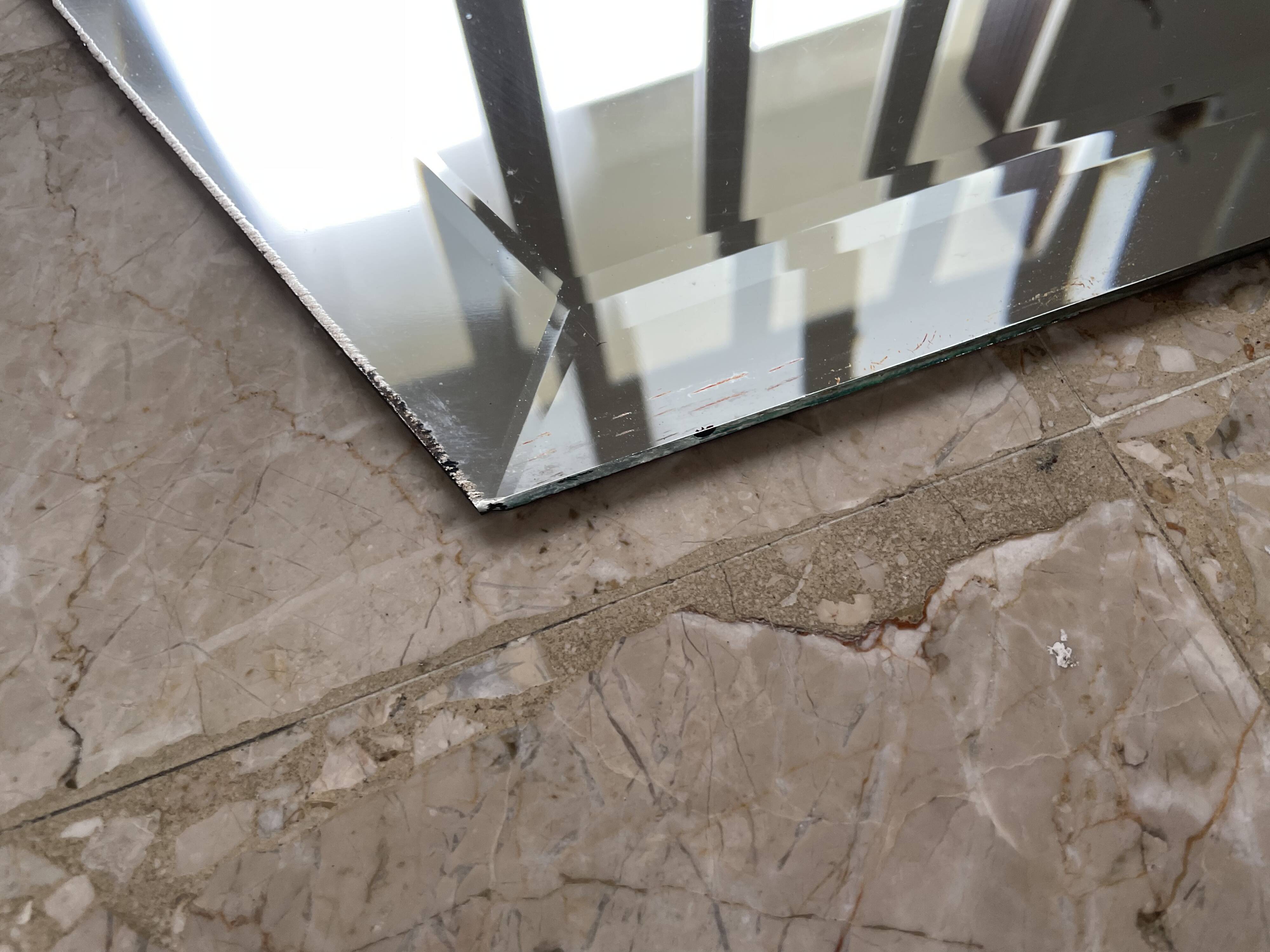 Large antique beveled mirror 54x153cm