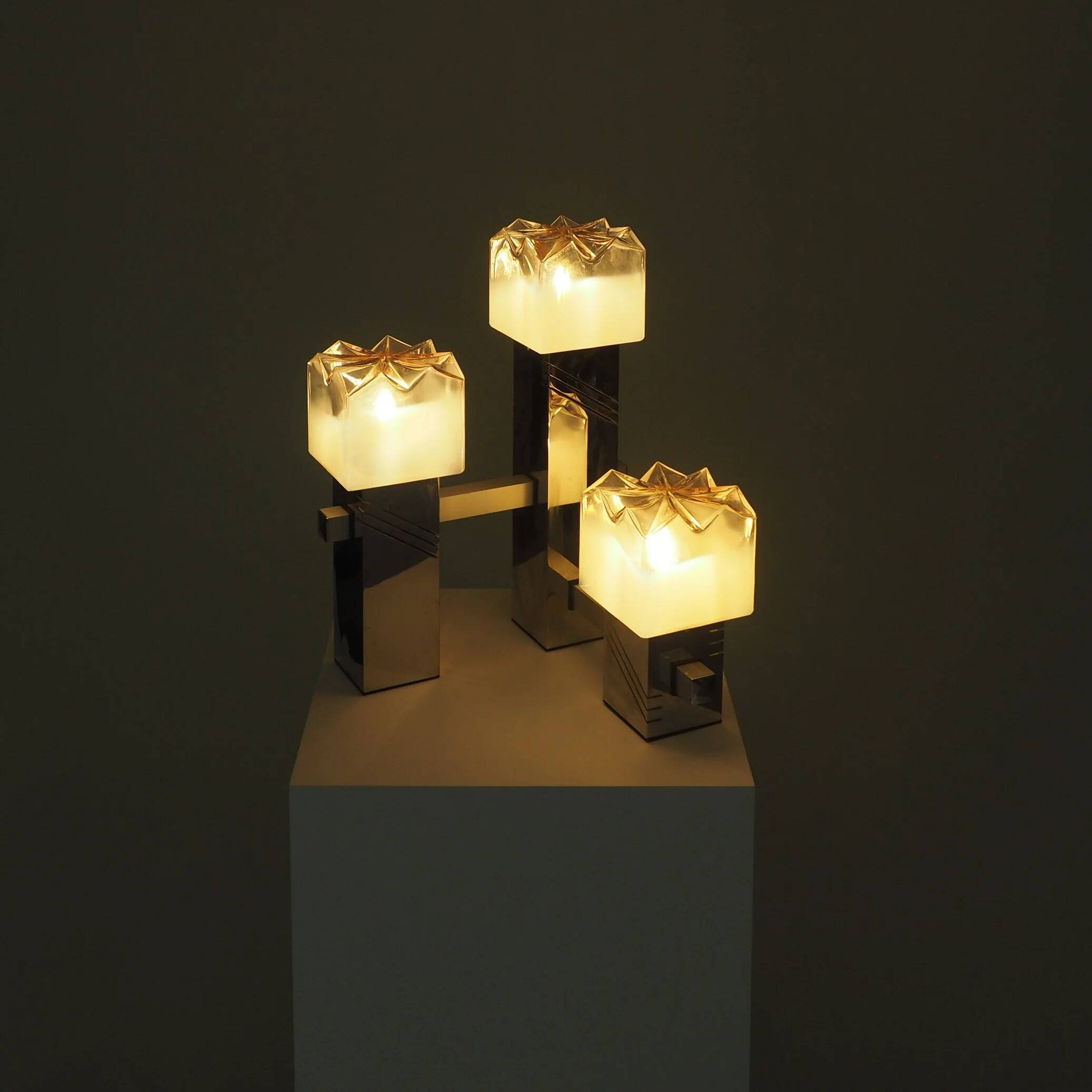 Table lamp with Murano glass shades by Gaetano Sciolari