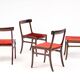 Set of four Ole Wanscher 'Rungstedlund' chairs in mid-century Modernity style.