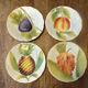 Lot 4 assiettes barbotine st clément fruits