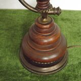 Lampe en bois et verre opalin