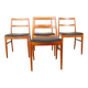Set of 4 Danish chairs in teak and new leather model 430 by Arne Vodder.