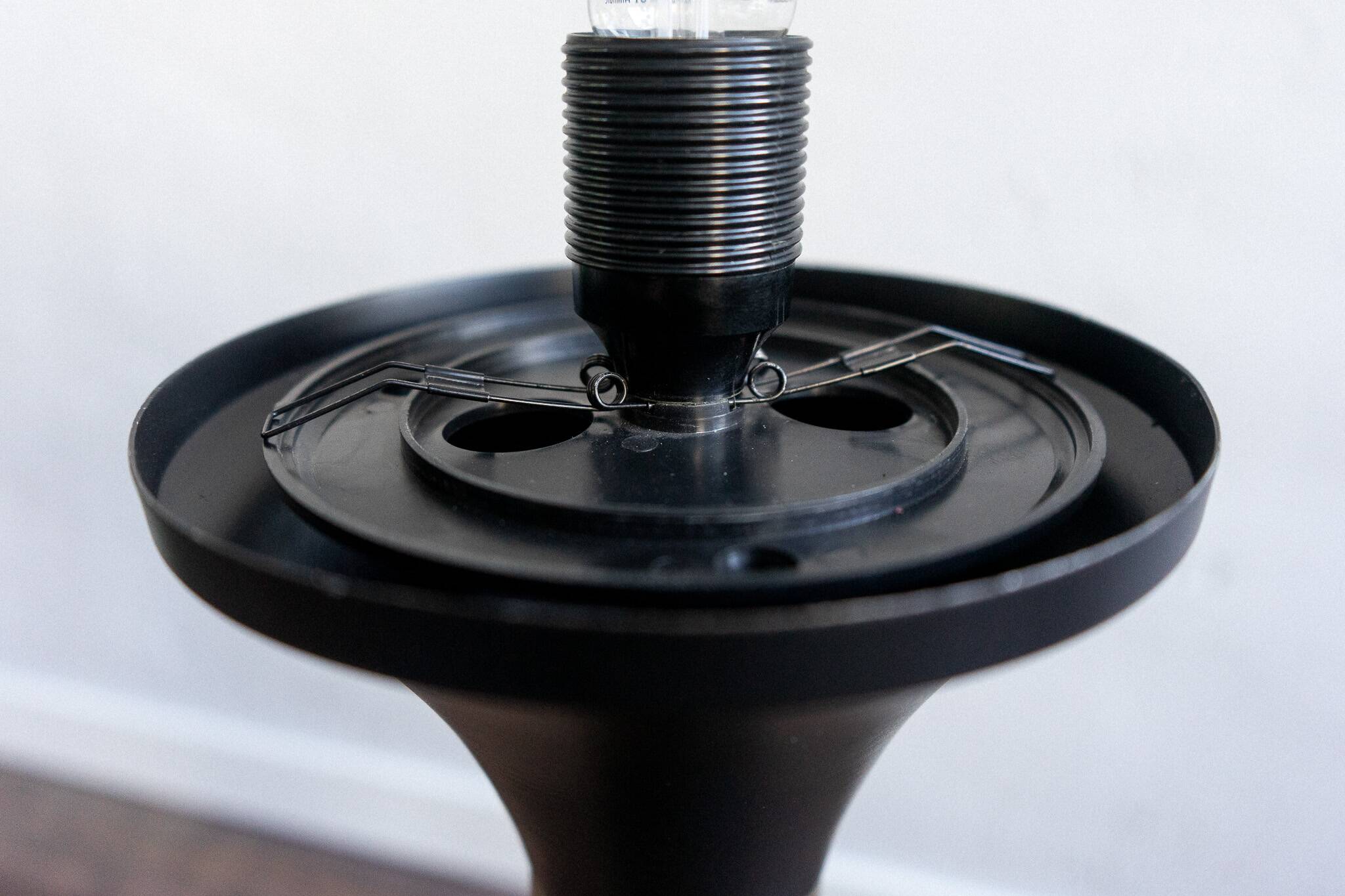 Vintage glass metal floor lamp, 80s