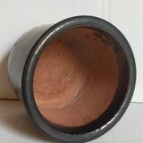 Vintage black glazed earthenware pot