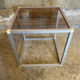 Vintage Cube Coffee Table, Aluminum + Smoked Glass, 1980s