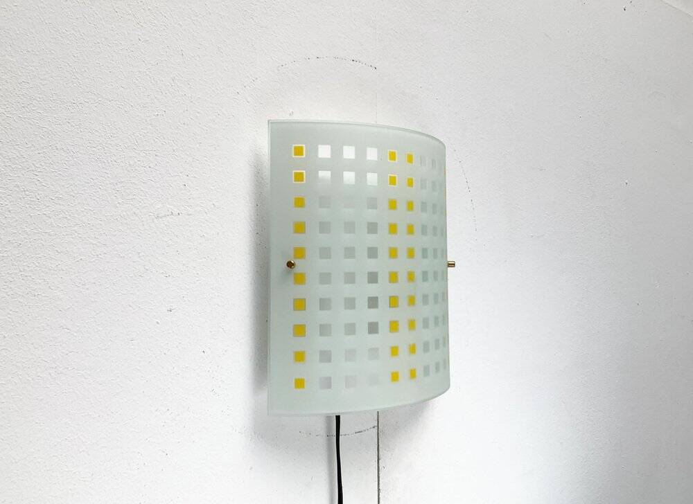 Vintage postmodern glass wall lamps from DIY Light, 1980s, set of 2.