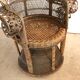 Peacock Emmanuelle high wing back wicker throne armchair