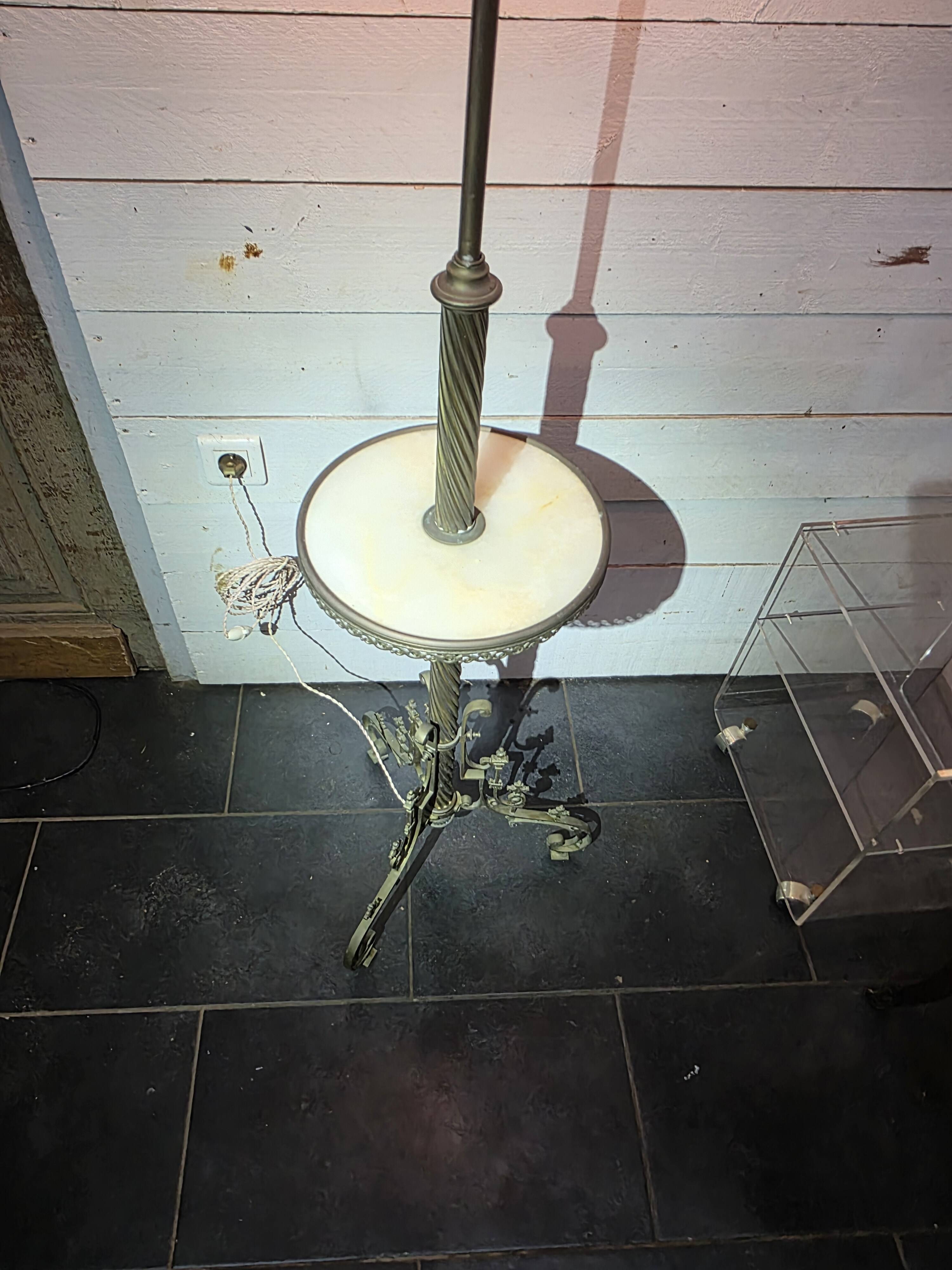 Napoleon III floor lamp in bronze and brass