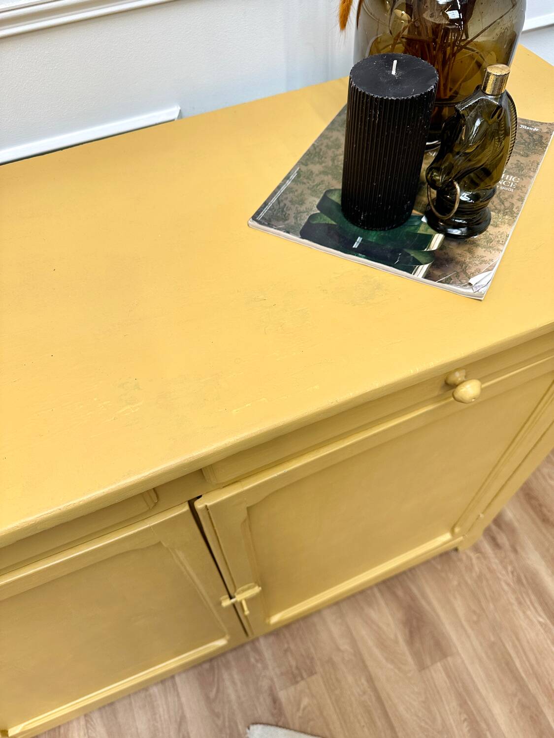 Honey yellow vintage Parisian sideboard