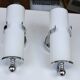 Opaline and chrome wall lights from the 1970s.