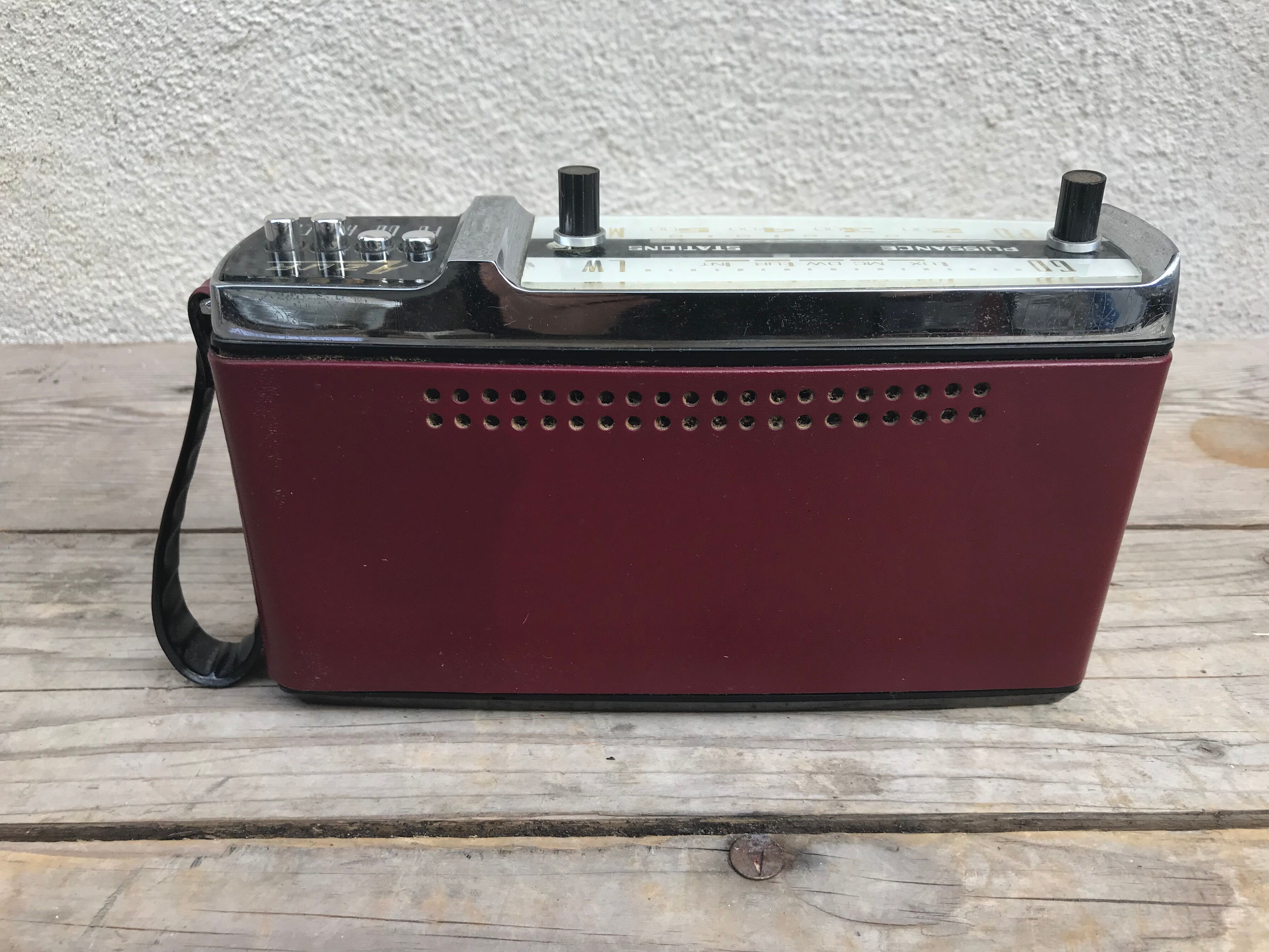 Former radio portable ondax blue leather red
