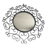 Miroir en fer forgé noir chaty vallauris années 50
