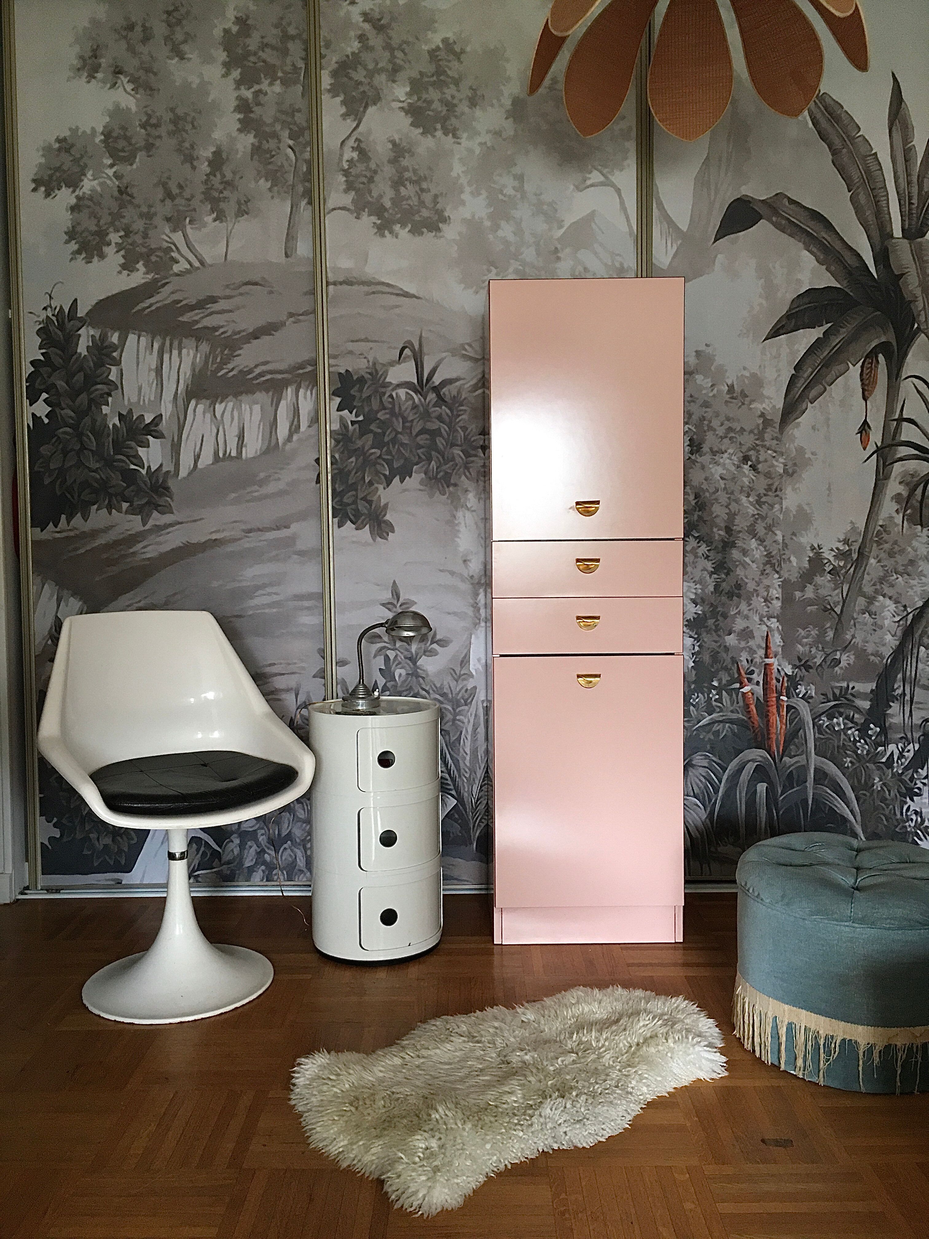 Powder pink bathroom furniture