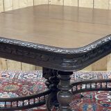 Oak dining table with beech base and 3 extensions