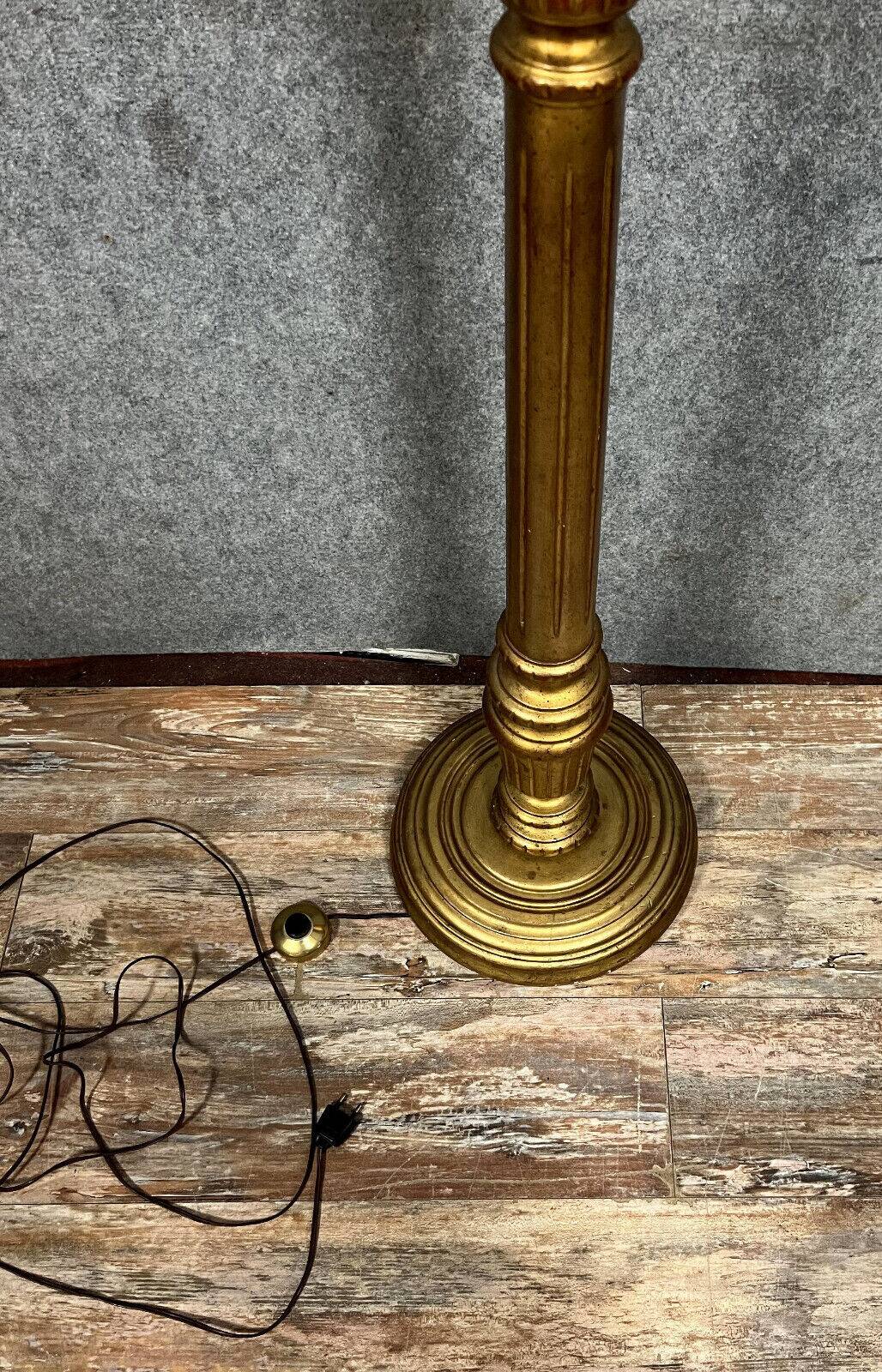 old column floor lamp in gilded wood Louis XVI style