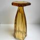 Amber molded glass vase 70s