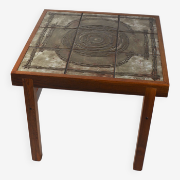 Vintage Danish side table with tiles OX-ART