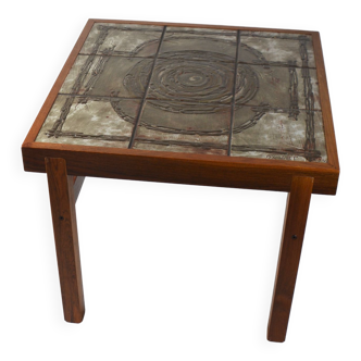 Table d'appoint danoise vintage avec carrelage OX-ART