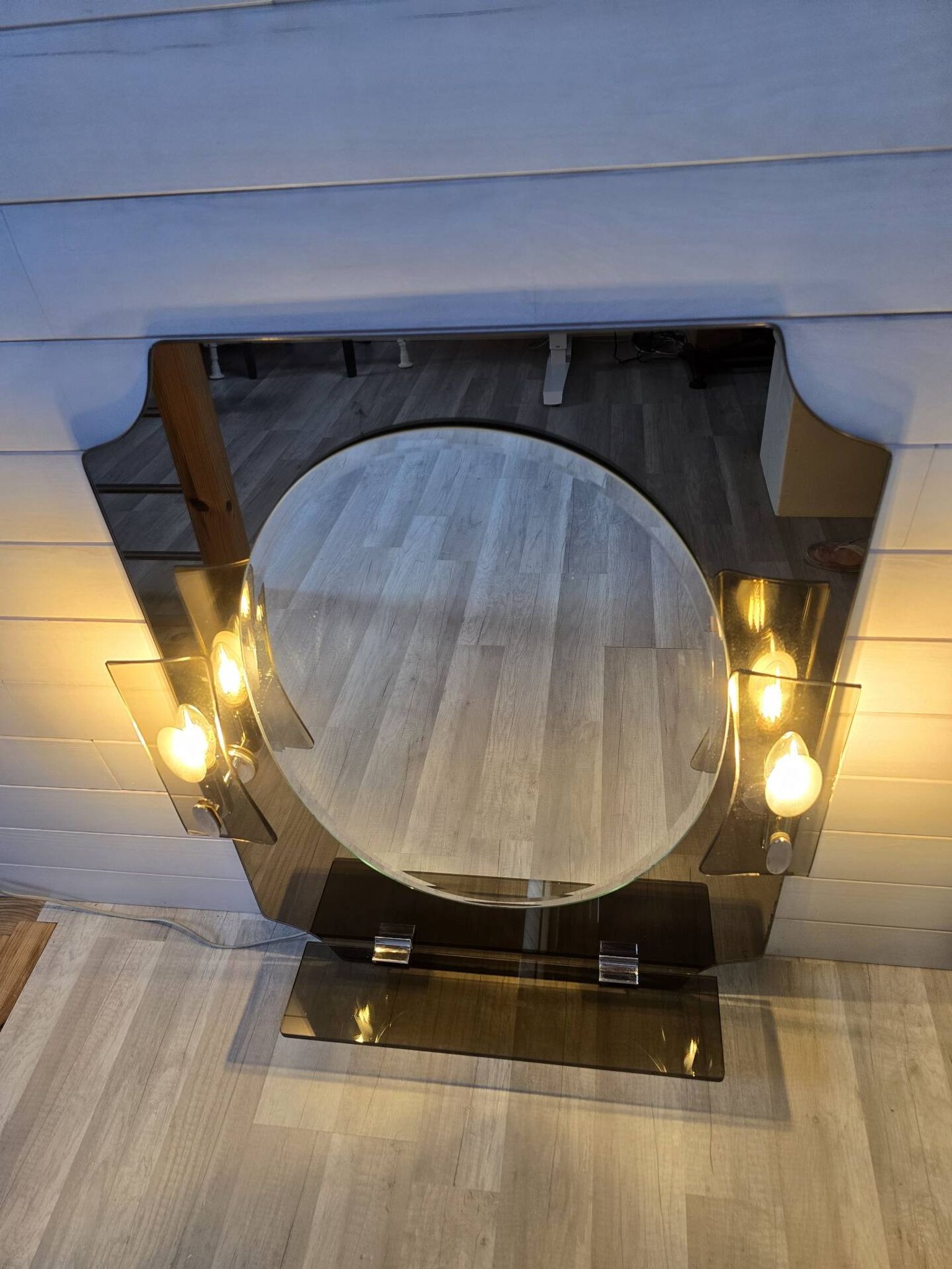 Vintage Italian mirror style ISA, Fontana Arte, 1970s.