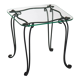 Side table in wrought iron and glass top year 50