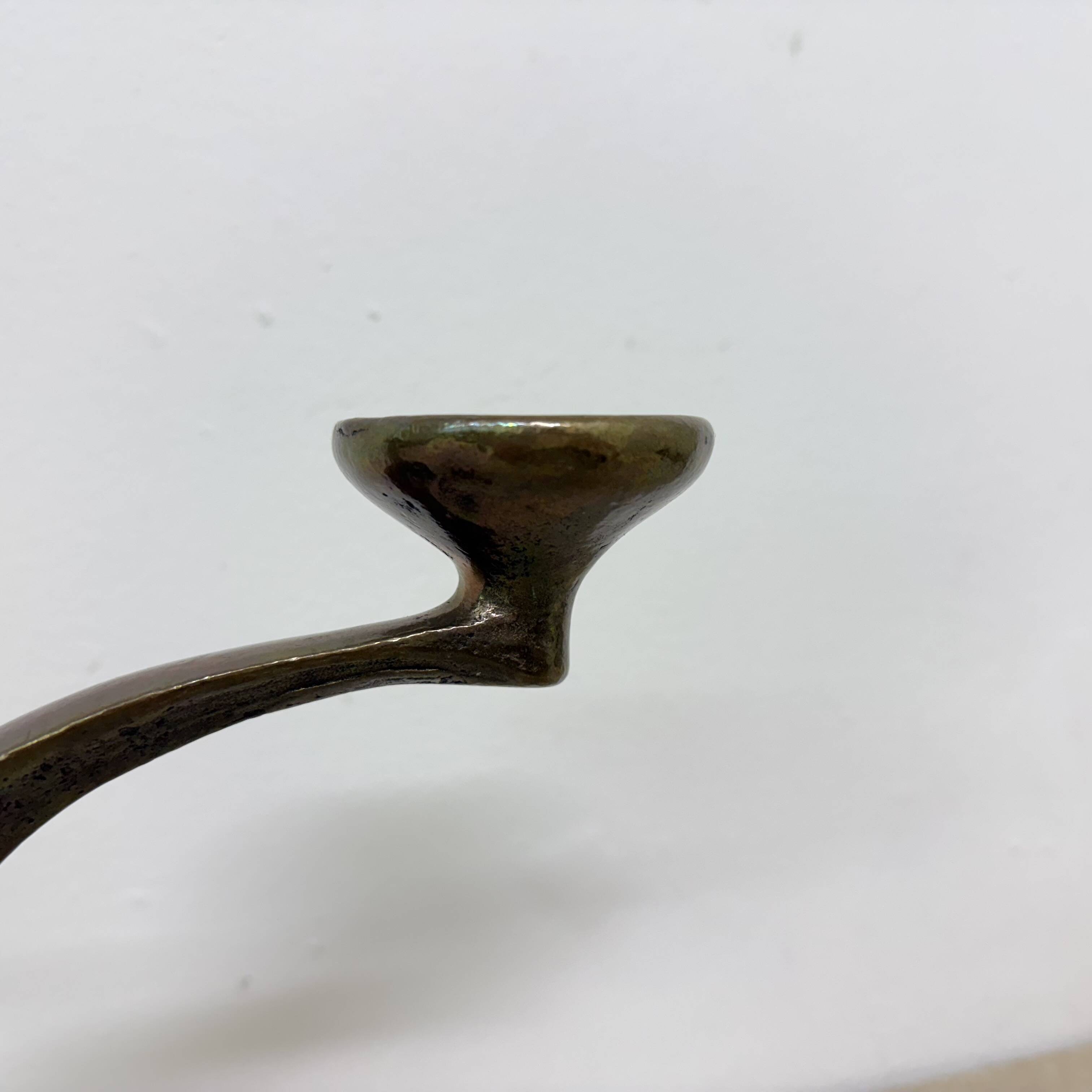 Brutalist bronze candle stick by Michael Harjes , 1970s