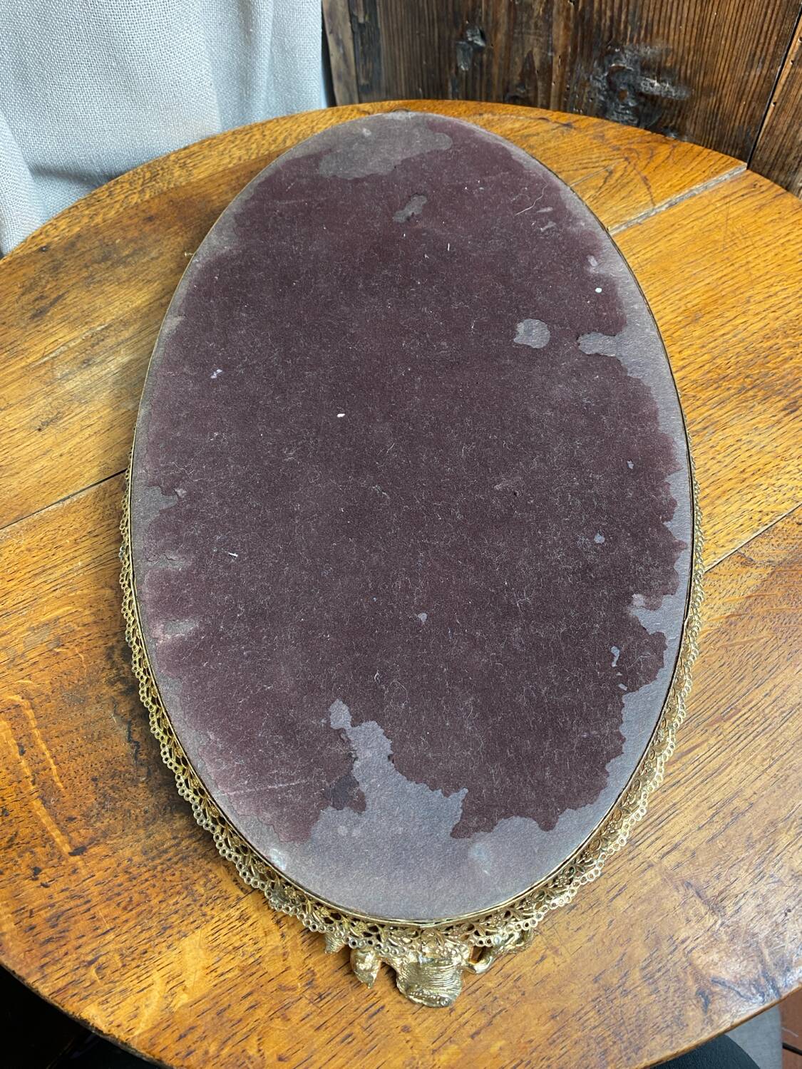 Brass mirror tray
