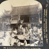 Old photography stereo, stereograph, luxury albumine 1903 shanghai district, China