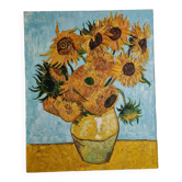 Tableau librement inspiré des tournesols, huile sur toile, 65 cm