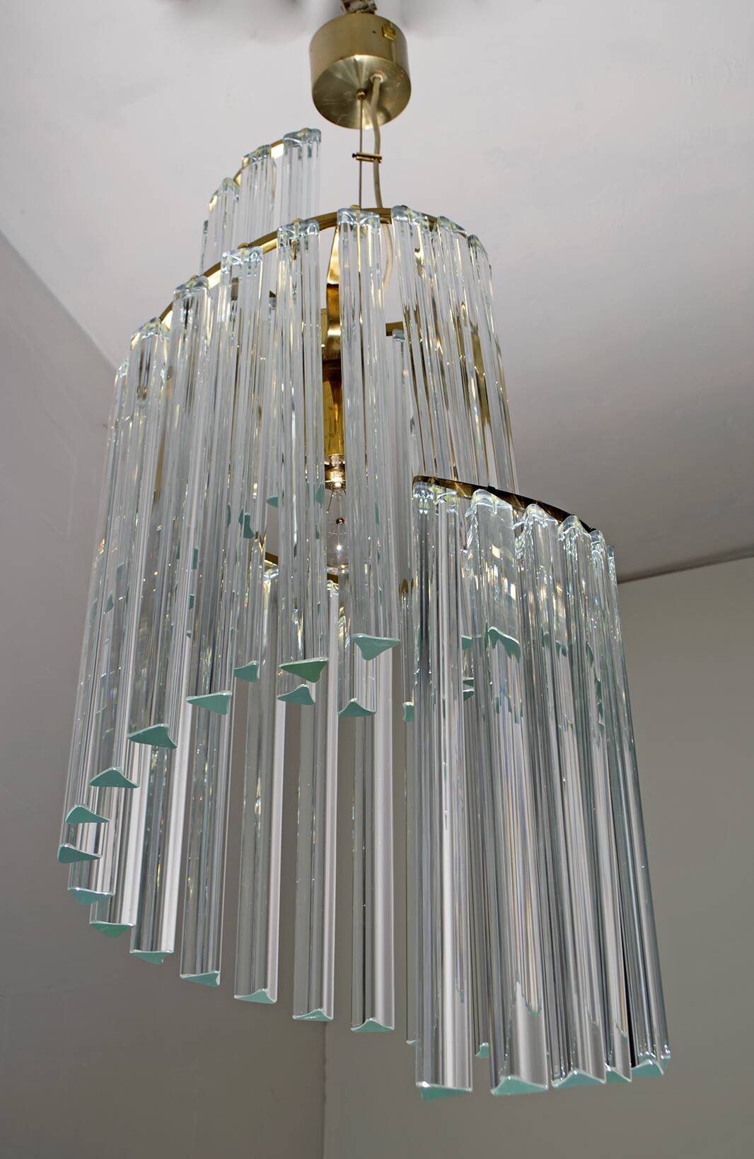 Pia Guidetti Crippa Mid-Century Modern Italian Murano Chandelier for Lumi