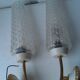 Pair of vintage gold metal and glass wall