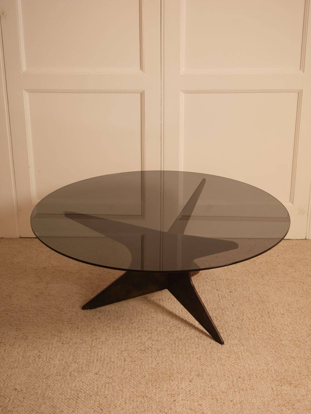 Patinated iron coffee table - France 1960s