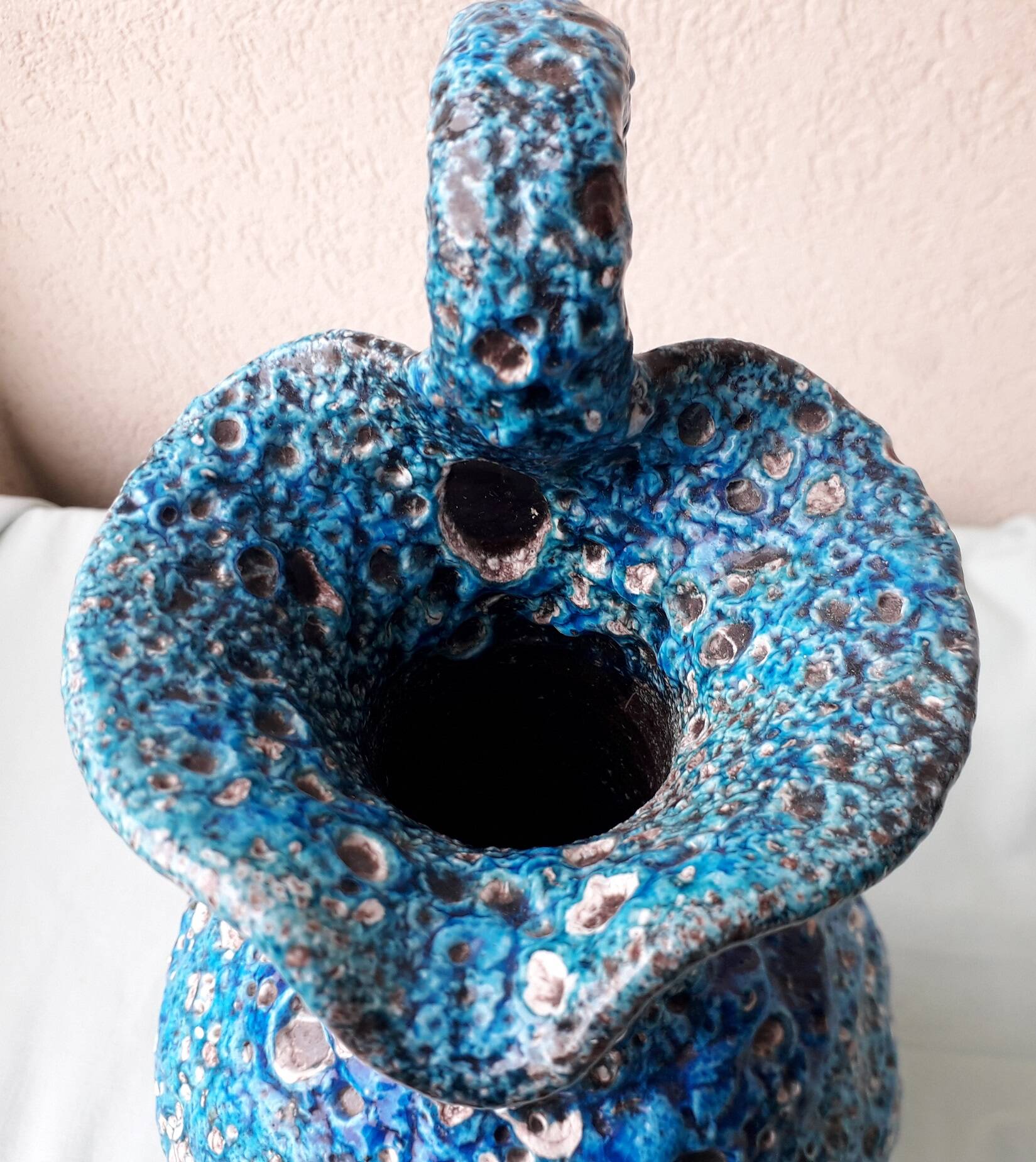 Blue ceramic jug