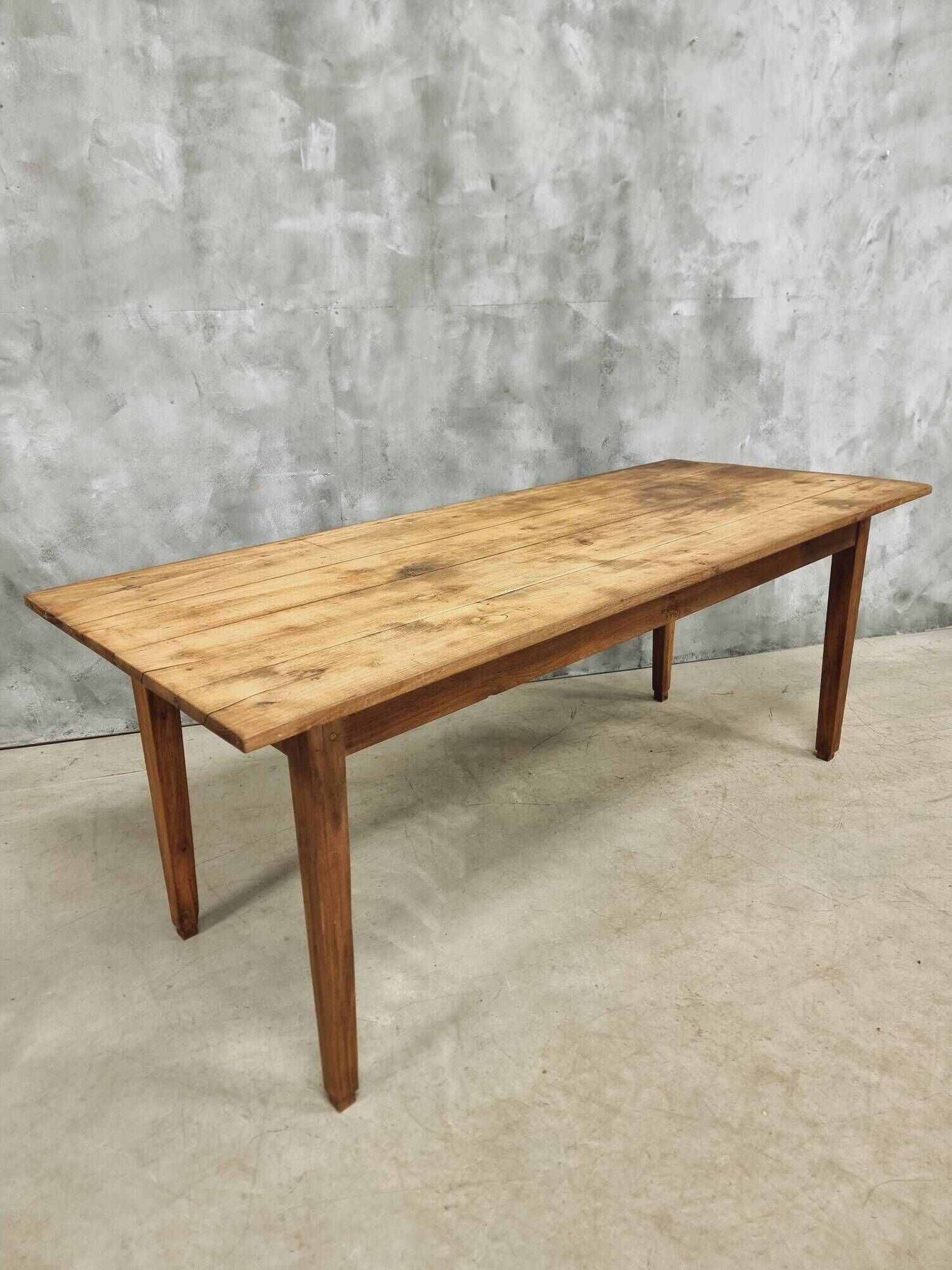 Antique Farmhouse Table French Dining Table in Chestnut Wood 80x200